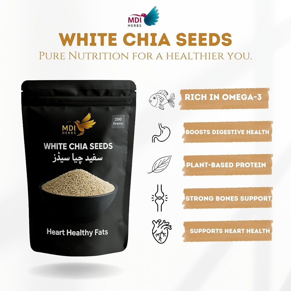 Premium White Chia Seeds – Fiber Rich Superfood for Diet